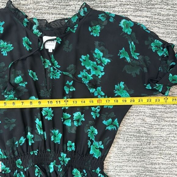 New MISA LOS ANGELES LOLITA Mini DRESS Small Emerald Green Black Floral Revolve - Picture 10 of 16